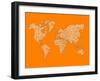 World Map Orange 1-NaxArt-Framed Art Print