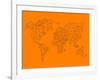 World Map Orange 2-NaxArt-Framed Art Print