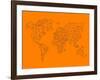 World Map Orange 2-NaxArt-Framed Art Print