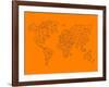 World Map Orange 2-NaxArt-Framed Art Print