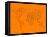 World Map Orange 2-NaxArt-Framed Stretched Canvas