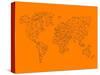 World Map Orange 2-NaxArt-Stretched Canvas