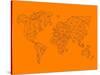 World Map Orange 2-NaxArt-Stretched Canvas