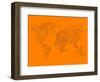 World Map Orange 2-NaxArt-Framed Art Print