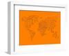 World Map Orange 2-NaxArt-Framed Art Print