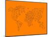 World Map Orange 2-NaxArt-Mounted Art Print