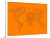 World Map Orange 2-NaxArt-Framed Art Print