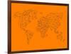 World Map Orange 2-NaxArt-Framed Art Print