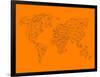 World Map Orange 2-NaxArt-Framed Art Print