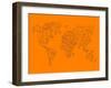 World Map Orange 2-NaxArt-Framed Art Print