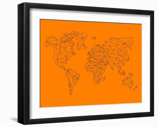 World Map Orange 2-NaxArt-Framed Art Print