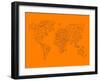 World Map Orange 2-NaxArt-Framed Art Print