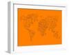 World Map Orange 2-NaxArt-Framed Art Print