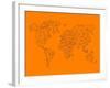 World Map Orange 2-NaxArt-Framed Art Print