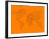 World Map Orange 2-NaxArt-Framed Art Print