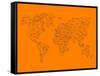 World Map Orange 2-NaxArt-Framed Stretched Canvas