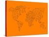 World Map Orange 2-NaxArt-Stretched Canvas