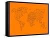 World Map Orange 2-NaxArt-Framed Stretched Canvas