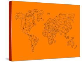World Map Orange 2-NaxArt-Stretched Canvas