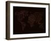 World Map Orange 3-NaxArt-Framed Art Print