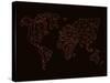 World Map Orange 3-NaxArt-Stretched Canvas