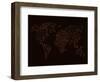 World Map Orange 3-NaxArt-Framed Art Print