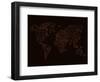 World Map Orange 3-NaxArt-Framed Art Print