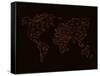 World Map Orange 3-NaxArt-Framed Stretched Canvas