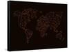 World Map Orange 3-NaxArt-Framed Stretched Canvas