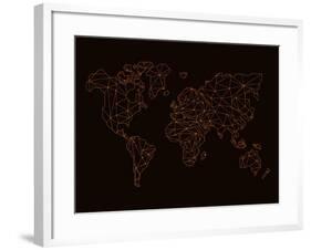 World Map Orange 3-NaxArt-Framed Art Print