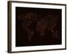 World Map Orange 3-NaxArt-Framed Art Print