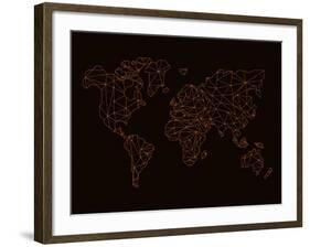 World Map Orange 3-NaxArt-Framed Art Print