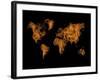 World Map Orange Drawing-NaxArt-Framed Art Print