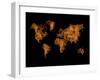 World Map Orange Drawing-NaxArt-Framed Art Print