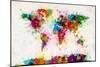 World Map Paint Splashes-Michael Tompsett-Mounted Art Print