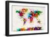 World Map Paint Splashes-Michael Tompsett-Framed Premium Giclee Print