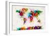 World Map Paint Splashes-Michael Tompsett-Framed Art Print