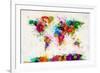 World Map Paint Splashes-Michael Tompsett-Framed Art Print