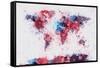 World Map Paint Splashes-Michael Tompsett-Framed Stretched Canvas