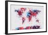 World Map Paint Splashes-Michael Tompsett-Framed Art Print