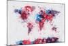 World Map Paint Splashes-Michael Tompsett-Mounted Art Print