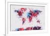 World Map Paint Splashes-Michael Tompsett-Framed Art Print