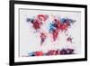 World Map Paint Splashes-Michael Tompsett-Framed Art Print