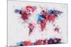 World Map Paint Splashes-Michael Tompsett-Mounted Art Print