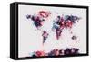 World Map Paint Splashes-Michael Tompsett-Framed Stretched Canvas