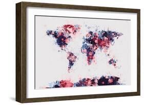 World Map Paint Splashes-Michael Tompsett-Framed Art Print