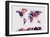 World Map Paint Splashes-Michael Tompsett-Framed Art Print