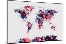 World Map Paint Splashes-Michael Tompsett-Mounted Art Print