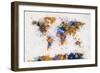 World Map Paint Splashes-Michael Tompsett-Framed Art Print