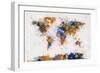 World Map Paint Splashes-Michael Tompsett-Framed Art Print